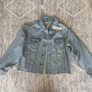 Topshop Oversized Cropped Denim Jacket